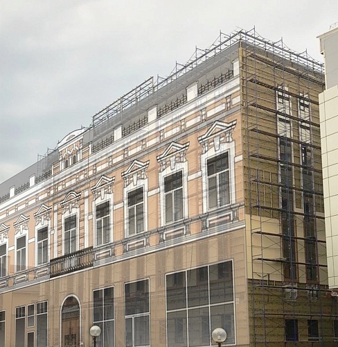 Фальшфасад сетка с изображением на строительные леса - stroymarket66.ru - Новосибирск